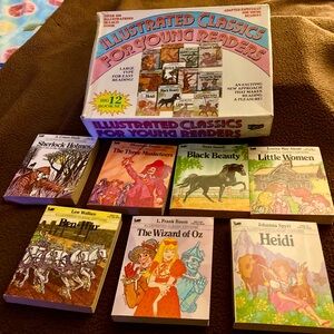 Set of 7 Illustrated Classic Books, Adapted for Young Readers. Preowned